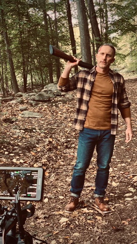 Joel Bryant on the set of horror film Candlewood in New Milford, Connecticut CT