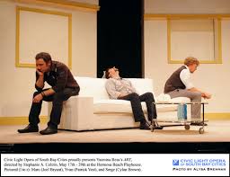 Joel Bryant, Patrick Vest and Cylan Brown in Art at The Hermosa Beach Playhouse in Hermosa Beach, California