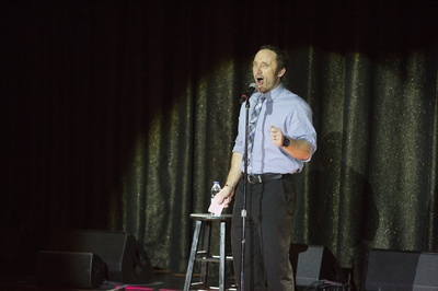 Joel Bryant hosting comedy night for the 10-day private Paul Allen / Vulcan Inc cruise in the South China Sea